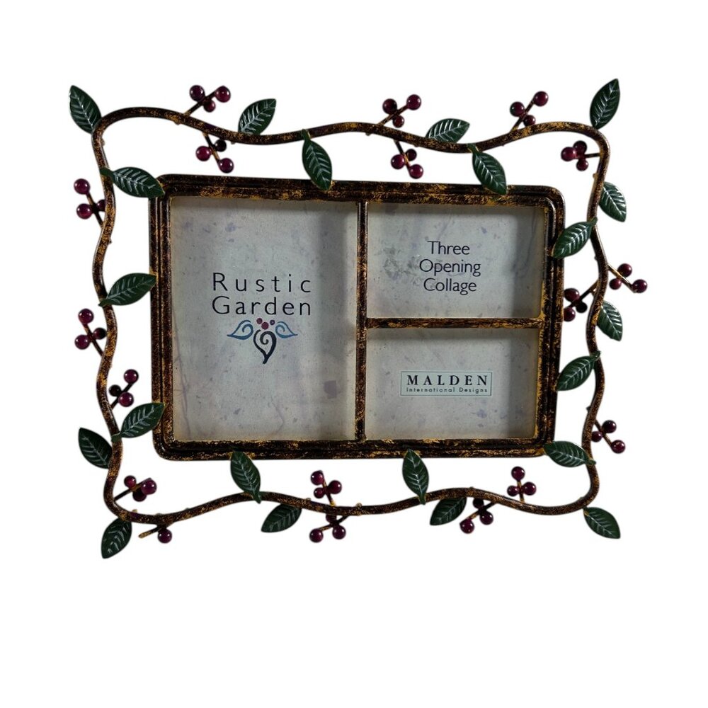 Vintage Malden Rustic Garden Collage Photo Frame Vines Berries Tabletop